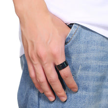 Load image into Gallery viewer, ANILLO DE ACERO INOXIDABLE ABIERTO EN CRUZ PARA HOMBRE
