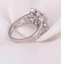 Load image into Gallery viewer, ANILLO FLORAL DE PLATA 925 Y ZIRCONIA