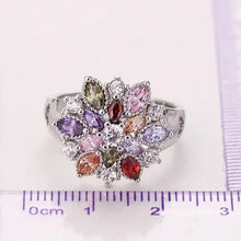 Load image into Gallery viewer, ANILLO FLORAL DE PLATA 925 Y ZIRCONIA