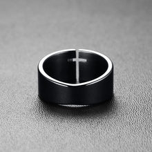 Load image into Gallery viewer, ANILLO DE ACERO INOXIDABLE ABIERTO EN CRUZ PARA HOMBRE