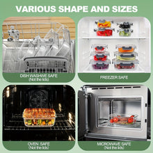 Load image into Gallery viewer, PAQUETE DE 12 PCS RECIPIENTES DE VIDRIO PARA ALMACENAR COMIDA
