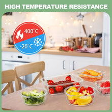 Load image into Gallery viewer, PAQUETE DE 12 PCS RECIPIENTES DE VIDRIO PARA ALMACENAR COMIDA
