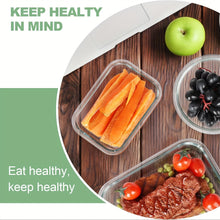 Load image into Gallery viewer, PAQUETE DE 12 PCS RECIPIENTES DE VIDRIO PARA ALMACENAR COMIDA
