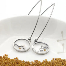 Load image into Gallery viewer, ARETES SEMILLA DE MOSTAZA ACERO INOXIDABLE
