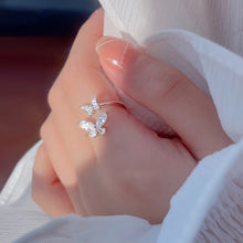 Load image into Gallery viewer, ANILLO PLATA 925 CON MARIPOSAS ZIRCÓN

