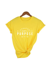 Load image into Gallery viewer, CAMISETA CREADOS CON UN PROPOSITO (INGLES)
