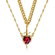 Load image into Gallery viewer, COLLAR ESPADA Y CORAZON 2PCS
