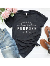 Load image into Gallery viewer, CAMISETA CREADOS CON UN PROPOSITO (INGLES)
