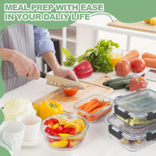 Load image into Gallery viewer, PAQUETE DE 12 PCS RECIPIENTES DE VIDRIO PARA ALMACENAR COMIDA
